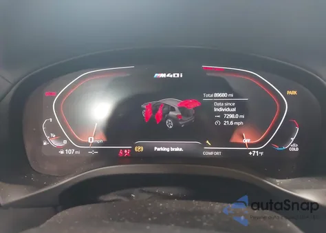 2021 BMW X3 xDrivem40I z USA, uszkodzony, nr VIN 5UXTY9C06M9F52353